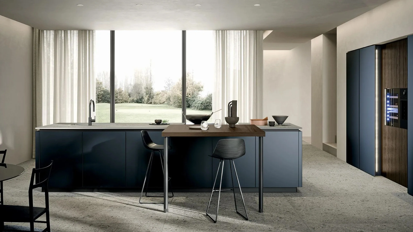 Cucina Moderna con isola Aria Tech 03 di Forma Cucine