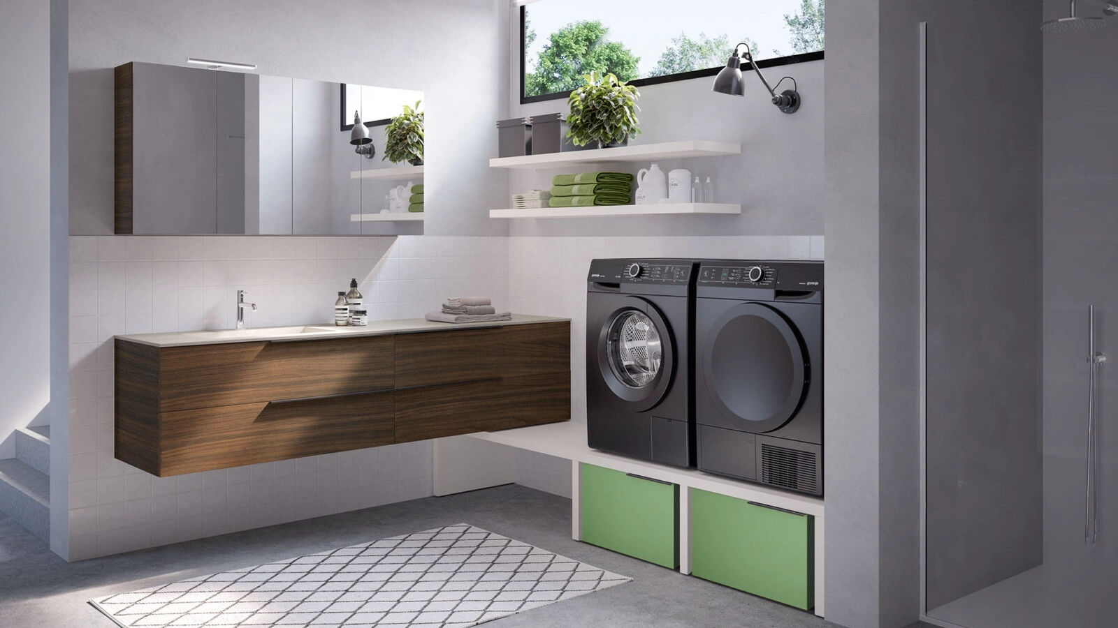 Mobile Lavanderia Airy My Space 02 finitura Noce Visone di RCR