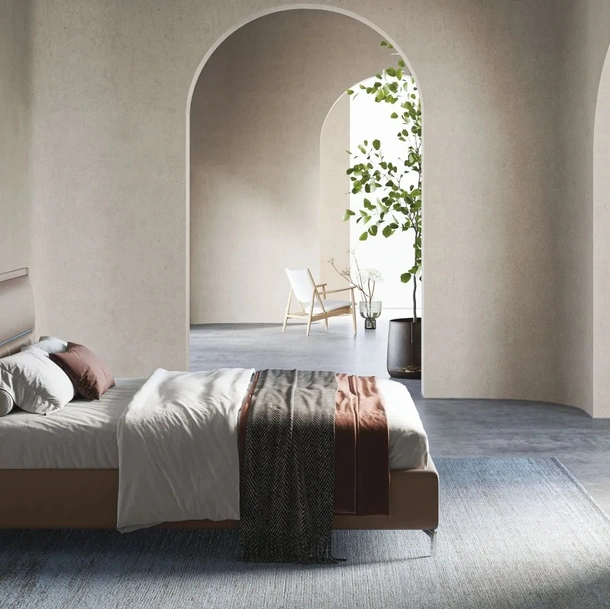 Letto contenitore con testiera imbottita Kate di Ergogreen