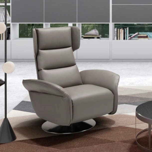 Poltrona relax con testiera regolabile Amsterdam Swivel di Spaziorelax