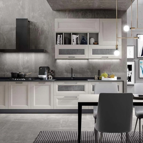 Cucina Moderna Nina in legno massello laccato tortora di Mobilturi