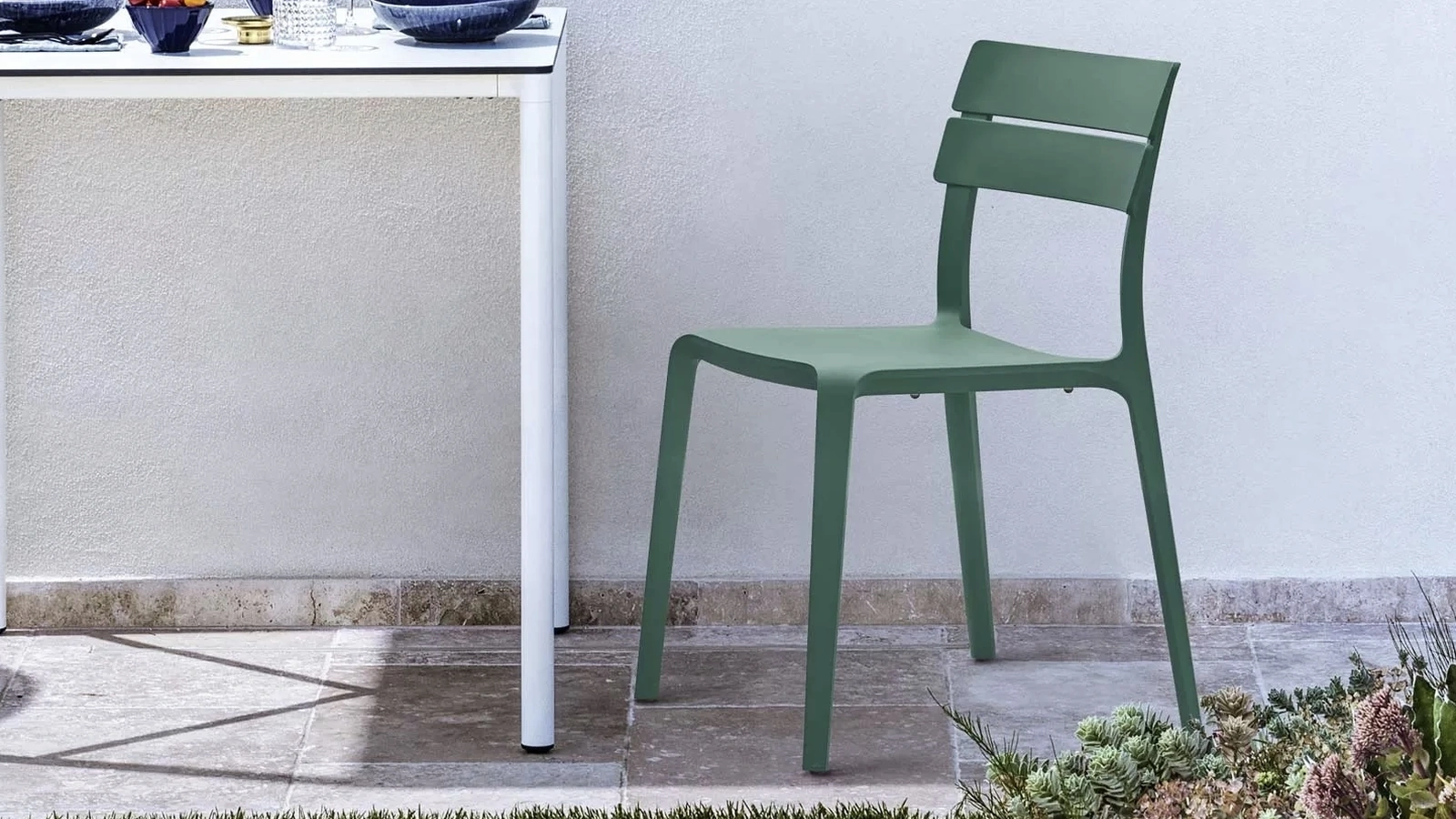 Sedia impilabile Rocket Green Outdoor di Bontempi