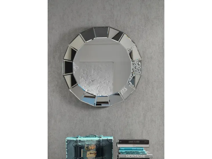 Specchio rotondo moderno con cornice a specchio Menta di Stones
