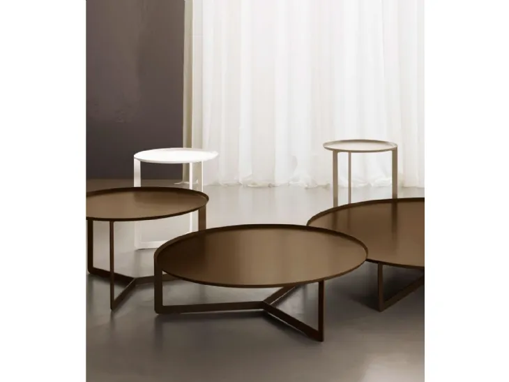 Tavolino in acciaio Round di Rosini Night