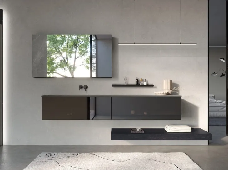 Mobile da Bagno sospeso in Vetro Stopsol Airy Sistema 04 di RCR