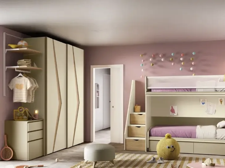 Cameretta con letti a castello K125 di Moretti Compact Camerette