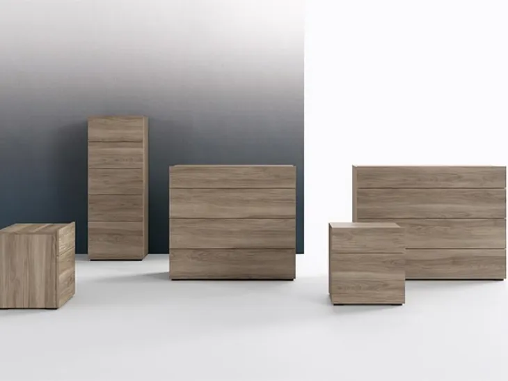 Gruppo notte in essenza legno Cube di Mab