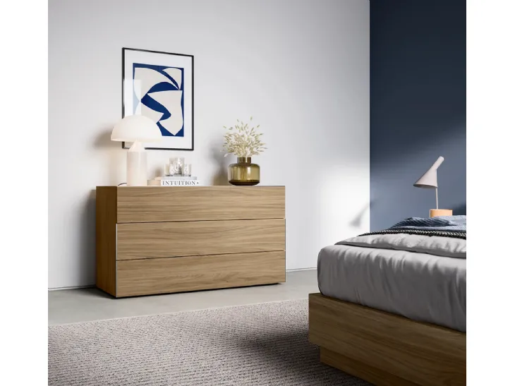 Comò Slim in nobilitato finitura effetto legno di Dielle Modus