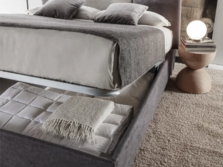 Letto matrimoniale con box contenitore Bristol di Crippa Salotti