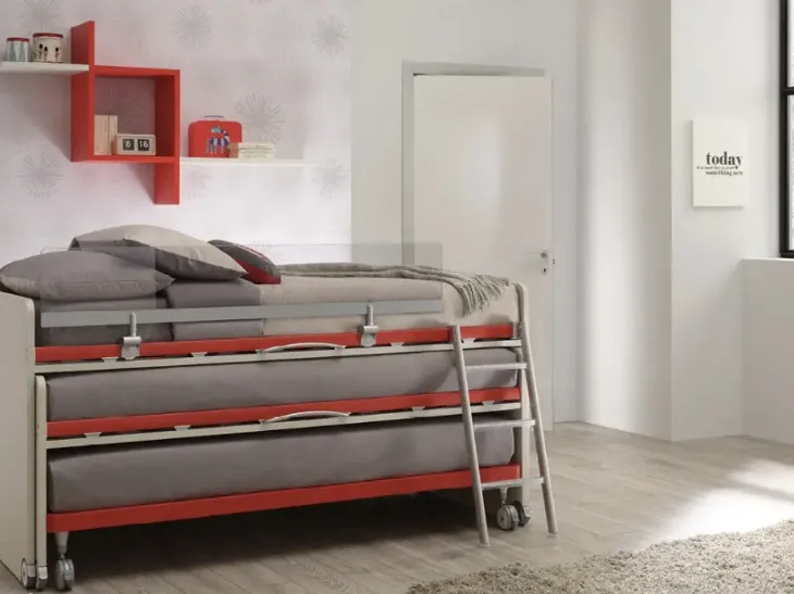 Letto salvaspazio a tre letti SC302 di Moretti Compact