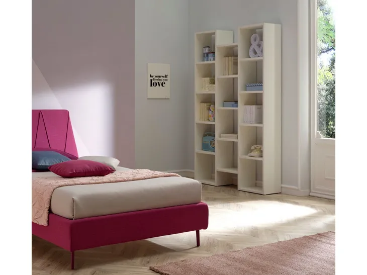 Libreria in laccato opaco bianco SC210 di Moretti Compact