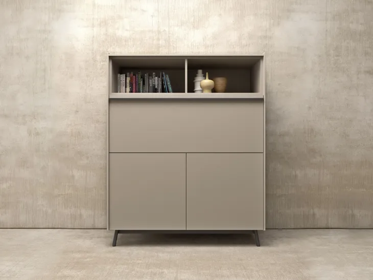 Madia Alta dal design moderno in laccato opaco Glamour 04 di Mab