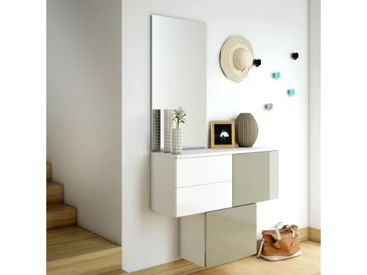 Mobile ingresso in  Moka e Bianco H05 di Maconi