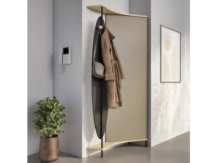 Mobile ingresso con specchiera girevole Punto e Virgola 303 di Maconi