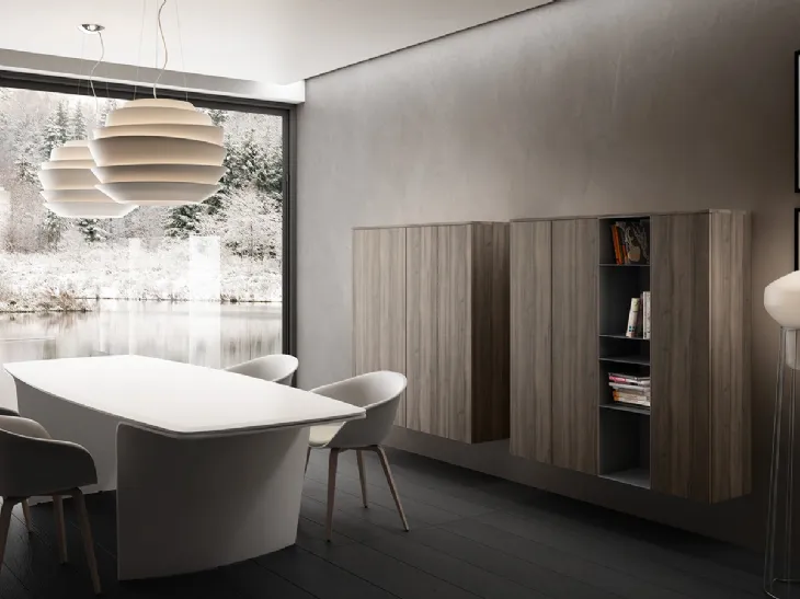 Mobile sospeso Living 06 in laminato effetto legno di Arredo3