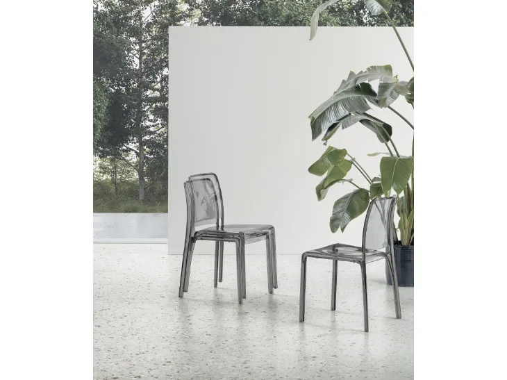 Sedia impilabile Futura in policarbonato trasparente di Target Point