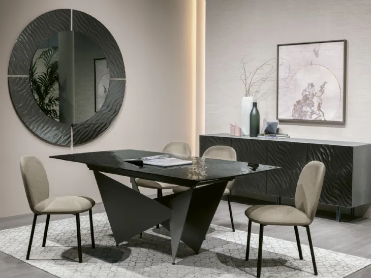 Tavolo allungabile in vetro Aliseo di Target Point