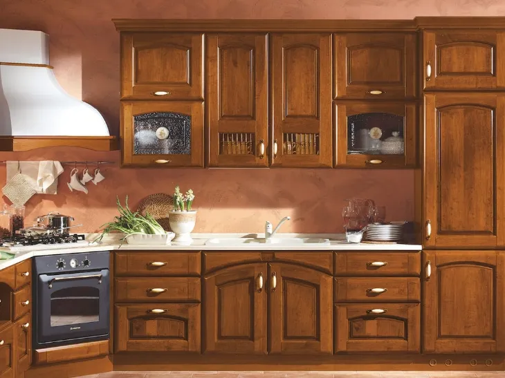 Cucina Classica Atena composizione 04 in Noce Anticato di Mobilturi