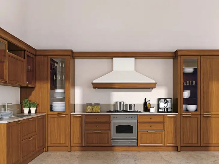 Cucina Classica angolare in legno Le Gemme composizione 4 di Le Fablier