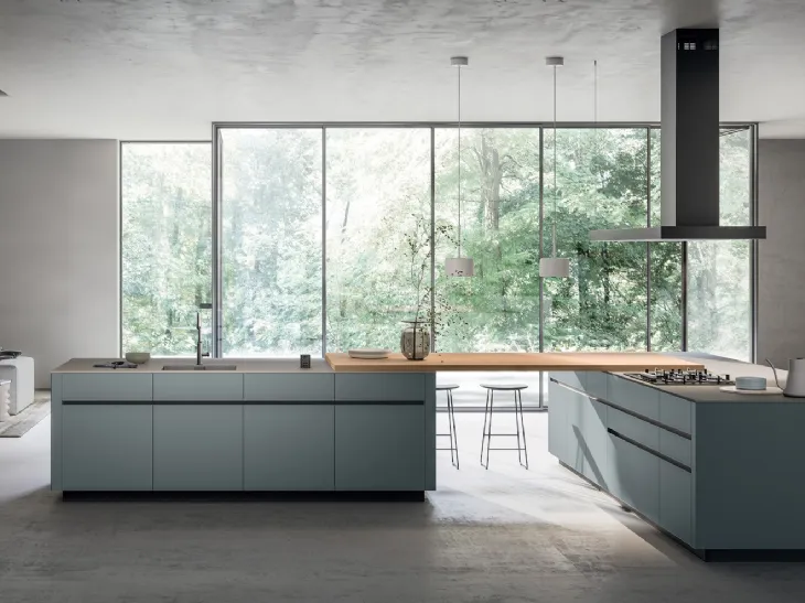 Cucina Moderna con doppia isola Glass 2|0 01 di Arredo3
