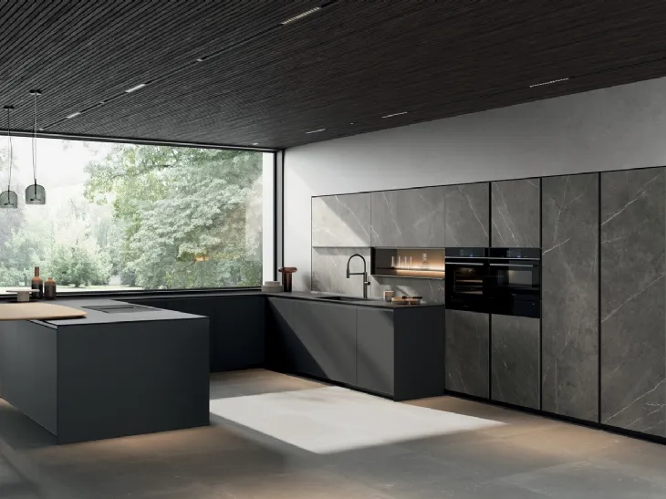 Cucina Moderna con penisola Glass 2|0 08 di Arredo3