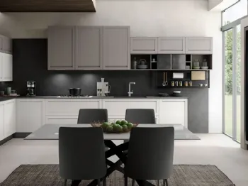 Cucina Moderna angolare Incanto frassino ghisa e bianco di Mobilturi