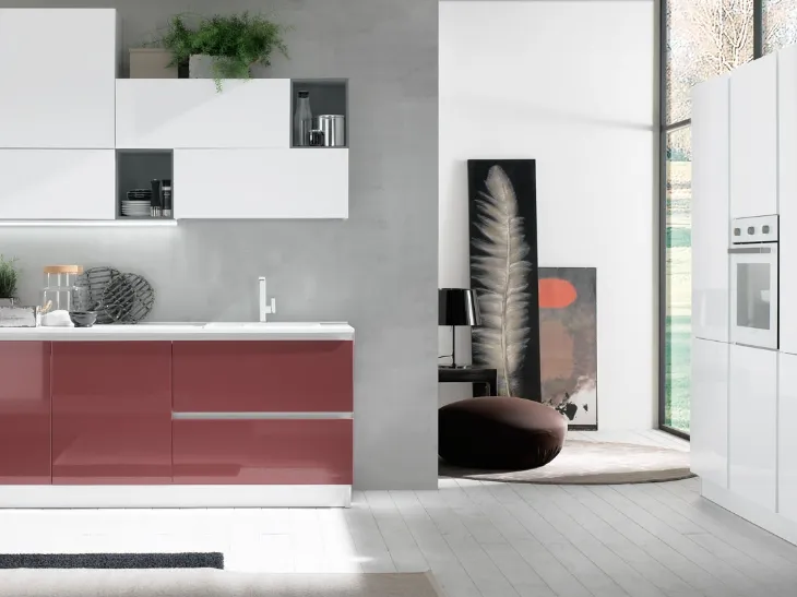 Cucina in laccato lucido Auro/Gola di EVO Cucine