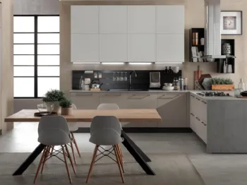 Cucina in linea Sonora in legno laminato di EVO Cucine